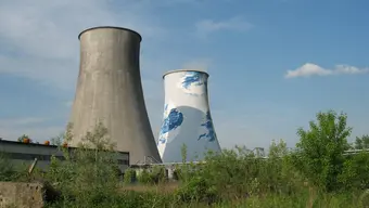 chłodnie kominowe elekrociepłowni w Łegu