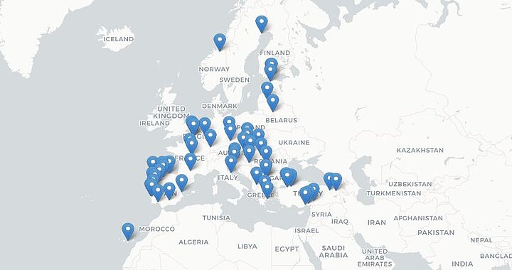 map of partners os Erasmus+ program